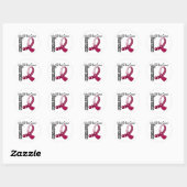 Voorlichting over kanker in hoofd: Gemstone Ribbon Ronde Sticker (Vel)