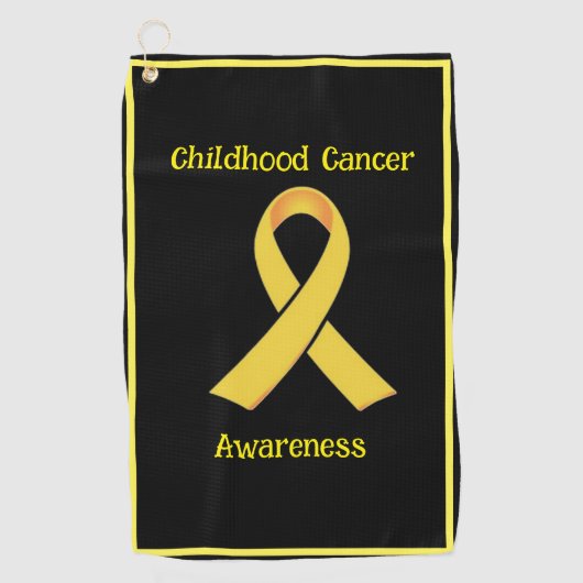 Voorlichting over kinderkanker golfhanddoek (Voorkant)