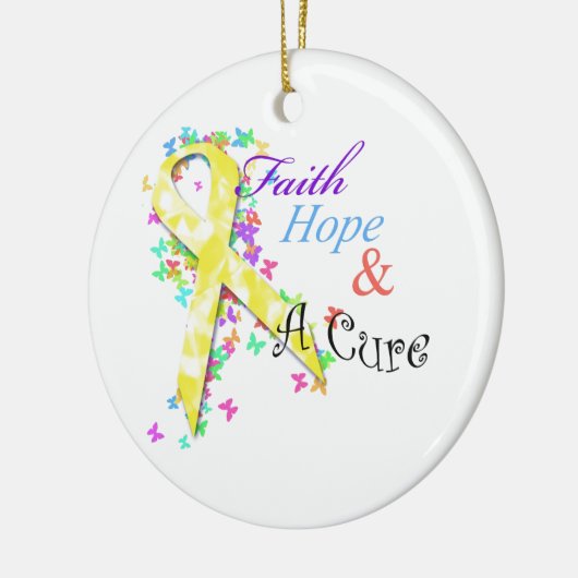 Voorlichting over kinderkanker keramisch ornament (Links)