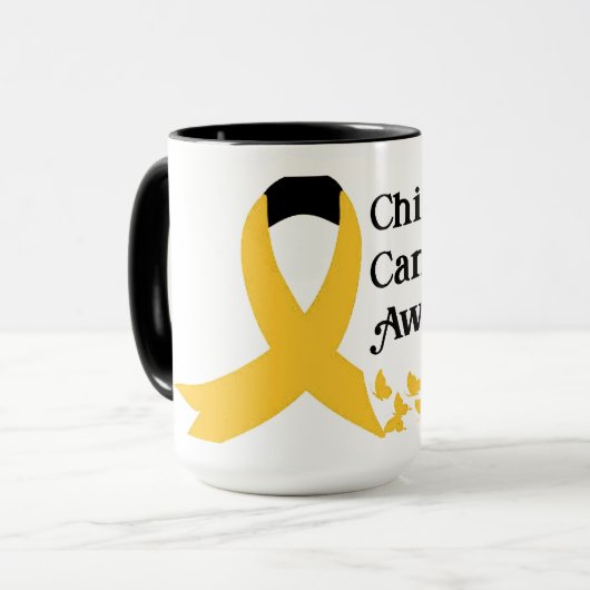 Voorlichting over kinderkanker mok (Voorkant links)