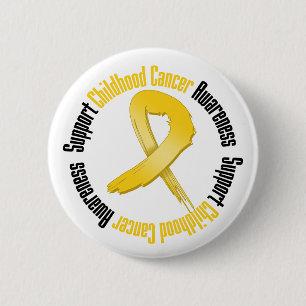 Voorlichting over kinderkanker ondersteunen ronde button 5,7 cm