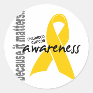 Voorlichting over kinderkanker ronde sticker