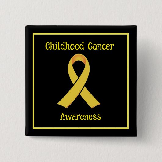 Voorlichting over kinderkanker vierkante button 5,1 cm (Voorkant)