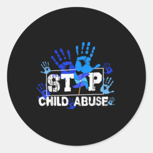 Voorlichting over kindermisbruik stoppen ronde sticker