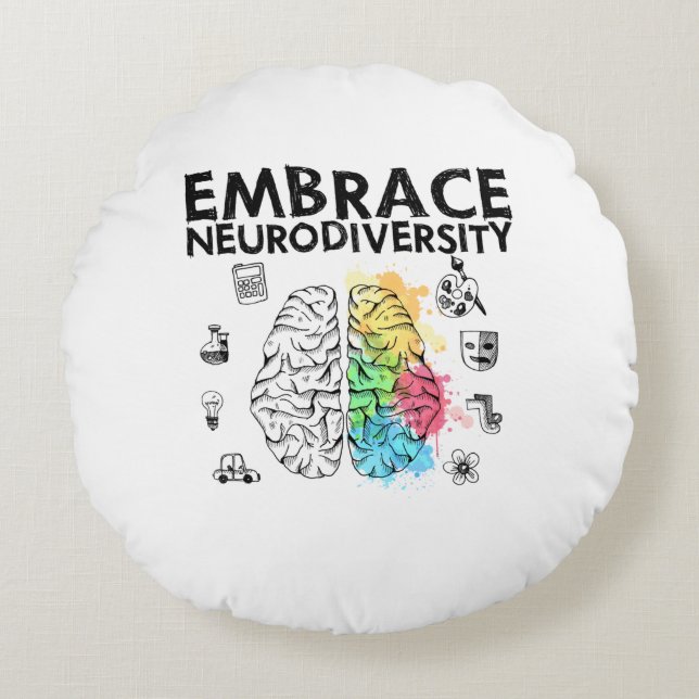 Voorlichting over neurodiversiteit rond kussen (Voorkant)