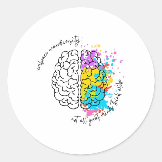 Voorlichting over neurodiversiteit ronde sticker (Voorkant)