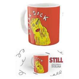 Voorlichting over nog steeds zieke chronische ziek koffiemok