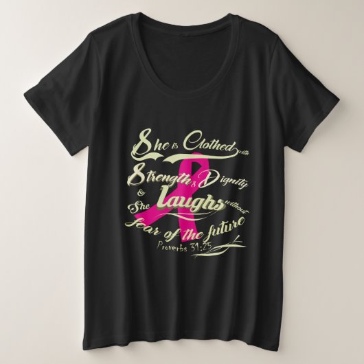 Voorlichting over ongeboren kanker grote maat t-shirt (Design voorkant)