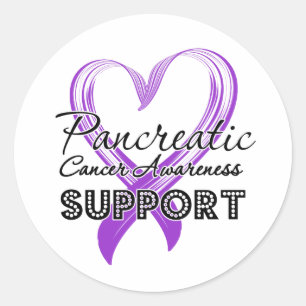 Voorlichting over pancreaskanker ondersteunen ronde sticker