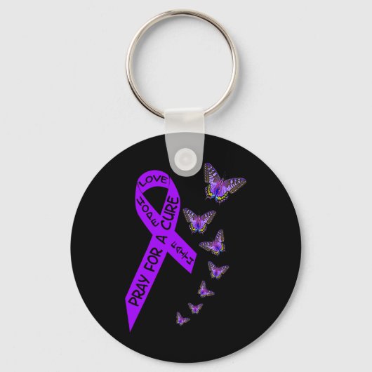 Voorlichting over pancreaskanker Vrouwen vlinder r Sleutelhanger (Voorkant)