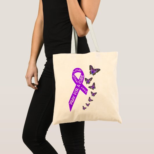 Voorlichting over pancreaskanker Vrouwen vlinder r Tote Bag (Voorkant (product))