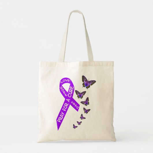 Voorlichting over pancreaskanker Vrouwen vlinder r Tote Bag (Achterkant)