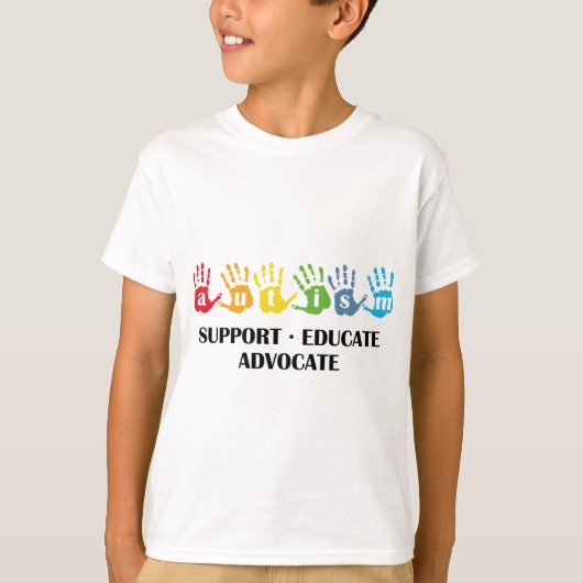 Voorlichting van autisme: Steun Onderwijs Advocate T-shirt (Voorkant)