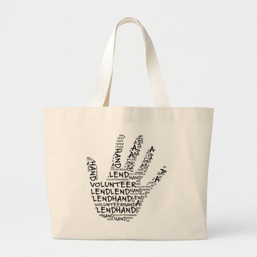 Voorlichting van vrijwilligers: Een handje uitlene Grote Tote Bag (Voorkant)
