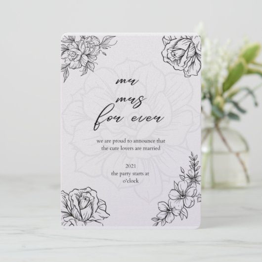 voorliefde voor bruiloft kaart (Staand voorkant)