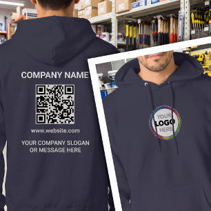 Voorlogo - Bedrijfscontactgegevens en URL QR-code Hoodie