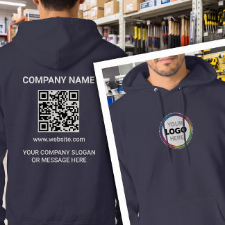 Voorlogo - Bedrijfscontactgegevens en URL QR-code Hoodie