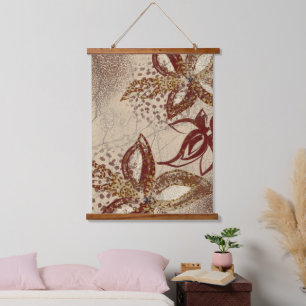 Voorlopig beige Bourgogne Floral Abstract Hangend Wandkleed