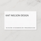 Voorlopig minimalistisch zwart monogram zwart gebo visitekaartje (Achterkant)