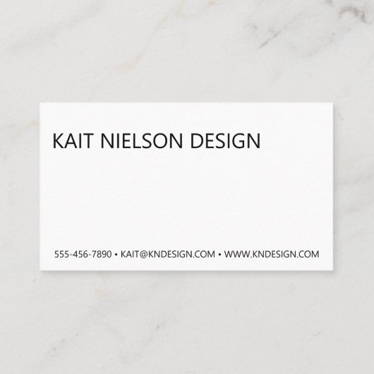 Voorlopig minimalistisch zwart monogram zwart wit visitekaartje (Achterkant)