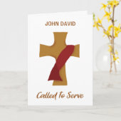 Voorlopige Deacon Ordination Red Stole on Cross Kaart (Gele Bloem)