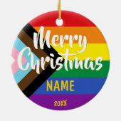 Voorlopige, gepersonaliseerde kerst voor LGBT-rege Keramisch Ornament (Achterkant)