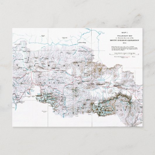  voorlopige kaart van de Mount Everest (Voorkant)