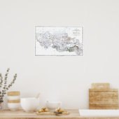  voorlopige kaart van de Mount Everest Poster (Keuken)