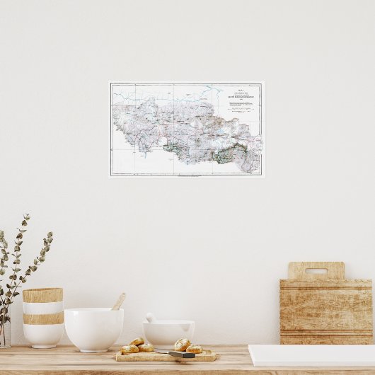  voorlopige kaart van de Mount Everest Poster (Keuken)