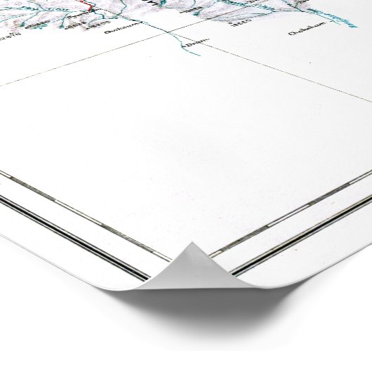  voorlopige kaart van de Mount Everest Poster (Hoek)