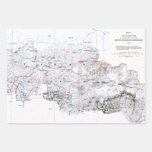  voorlopige kaart van het Poster Mount Everest Inpakpapier Vel (Voorkant 2)