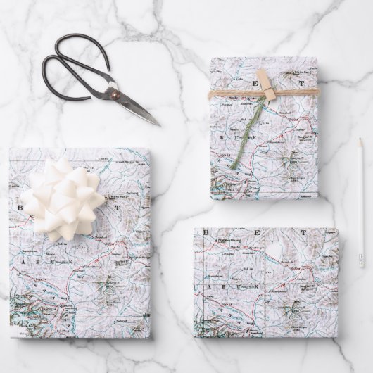  voorlopige kaart van het Poster Mount Everest Inpakpapier Vel (Voorkant)