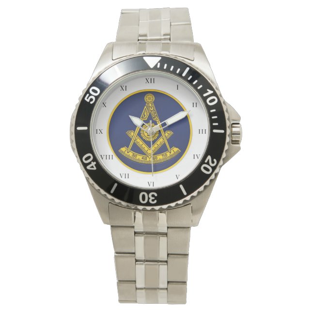 Voorlopige master Freemason Square and Compass Mas Horloge (Voorkant)
