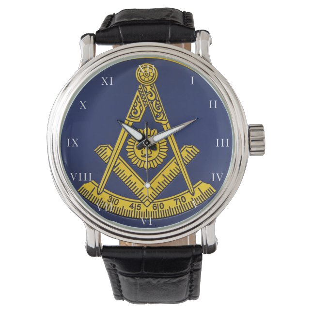 Voorlopige master Freemason Square and Compass Mas Horloge (Voorkant)