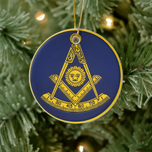Voorlopige master Freemason Square and Compass Mas Keramisch Ornament