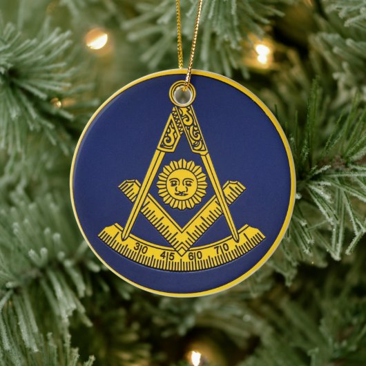 Voorlopige master Freemason Square and Compass Mas Keramisch Ornament (Boom)