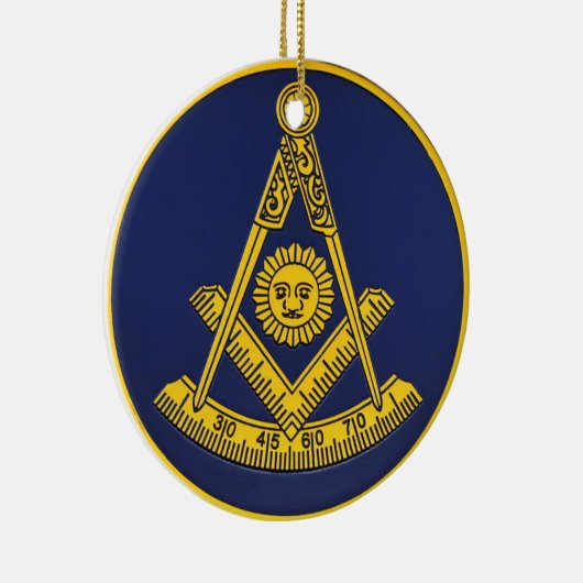 Voorlopige master Freemason Square and Compass Mas Keramisch Ornament (Rechts)