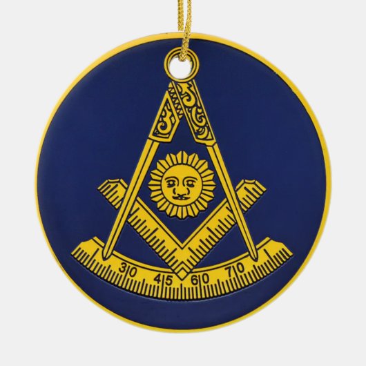 Voorlopige master Freemason Square and Compass Mas Keramisch Ornament (Voorkant)