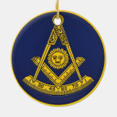 Voorlopige master Freemason Square and Compass Mas Keramisch Ornament (Achterkant)