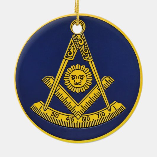 Voorlopige master Freemason Square and Compass Mas Keramisch Ornament (Achterkant)