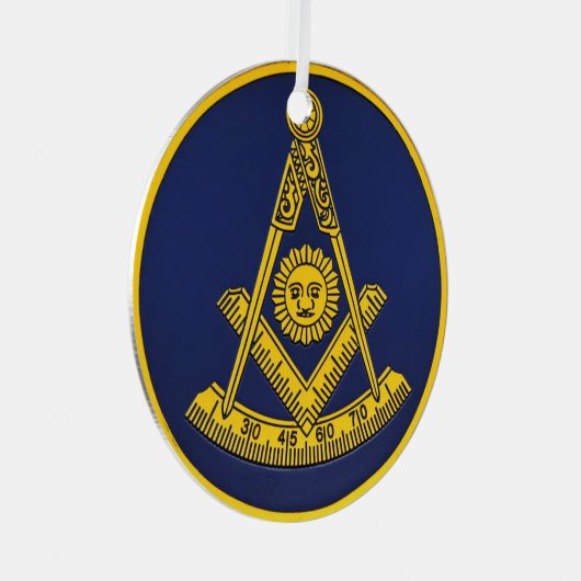 Voorlopige master Freemason Square and Compass Mas Metalen Ornament (Voorkant Rechts)