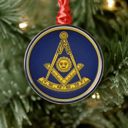 Voorlopige master Freemason Square and Compass Mas Metalen Ornament (Boom)