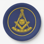 Voorlopige master Freemason Square and Compass Mas Papieren Bordje (Voorkant)