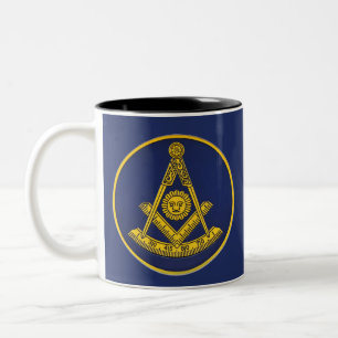 Voorlopige master Freemason Square and Compass Mas Tweekleurige Koffiemok