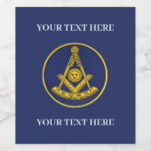 Voorlopige master Freemason Square and Compass Mas Wijn Etiket (Enkel label)