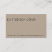 Voorlopige minimalistische koele monogram Taupe Gr Visitekaartje (Achterkant)