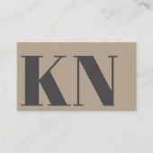 Voorlopige minimalistische koele monogram Taupe Gr Visitekaartje (Voorkant)
