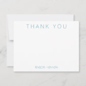 Voorlopige minimalistische persoonlijke Blauwgroen Bedankkaart (Voorkant)