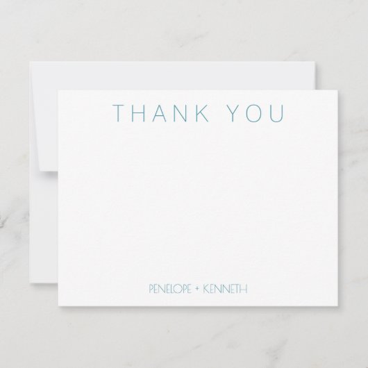 Voorlopige minimalistische persoonlijke Blauwgroen Bedankkaart (Voorkant)