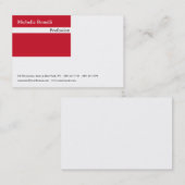 Voorlopige rode witte minimalistische moderne mode visitekaartje (Voorkant / Achterkant)